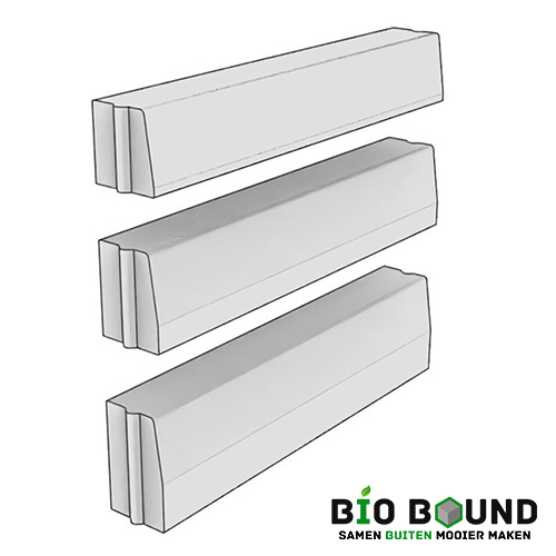 Circulaire, biobased trottoirbanden recht bochtbanden en hulpstukken